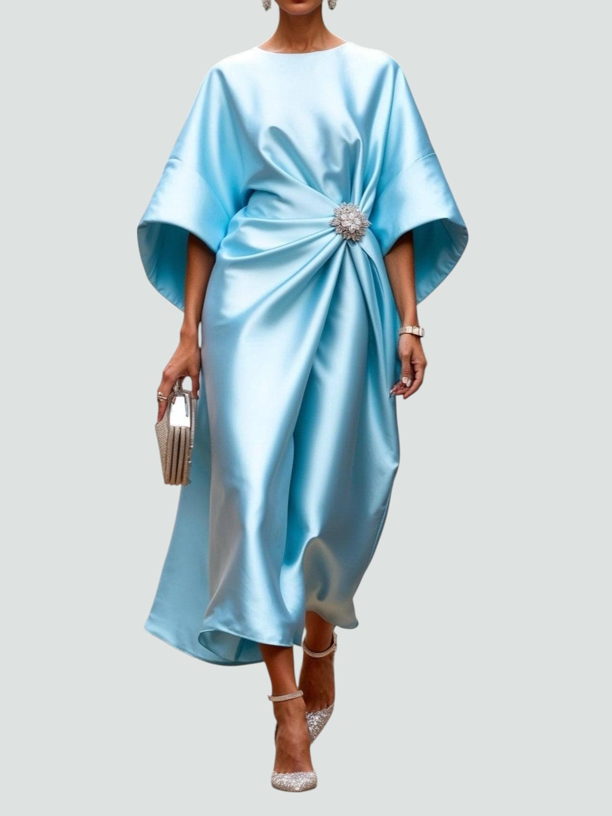 Albertine | Elegant Long Satin Dress