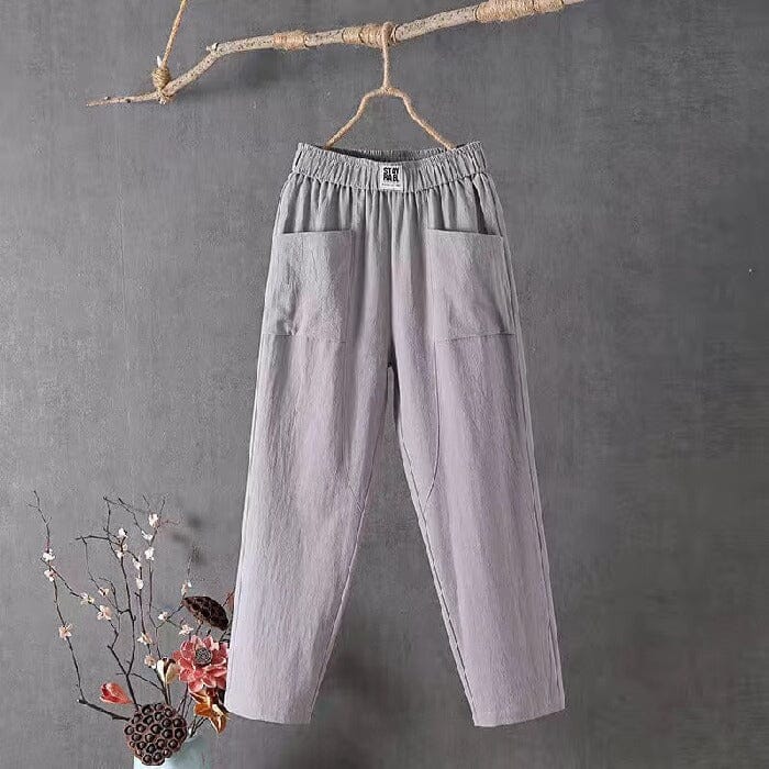 Women's Elastic Waist Pants with Pockets | Wide Leg
