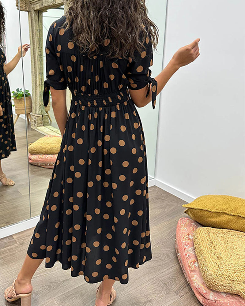 Monique™ | Elegant Polka Dot Dress