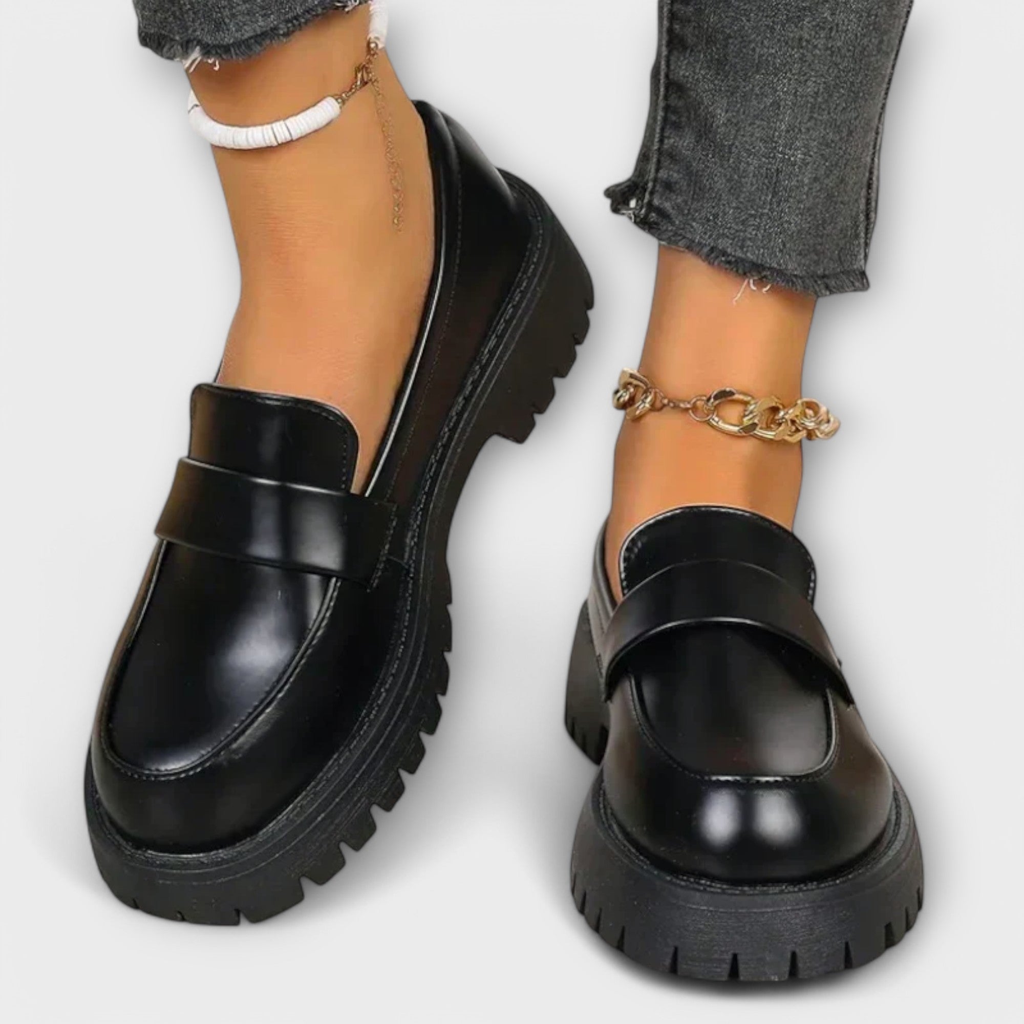 Ladies' Moccasins with Orthopedic Design and Wedge Heels