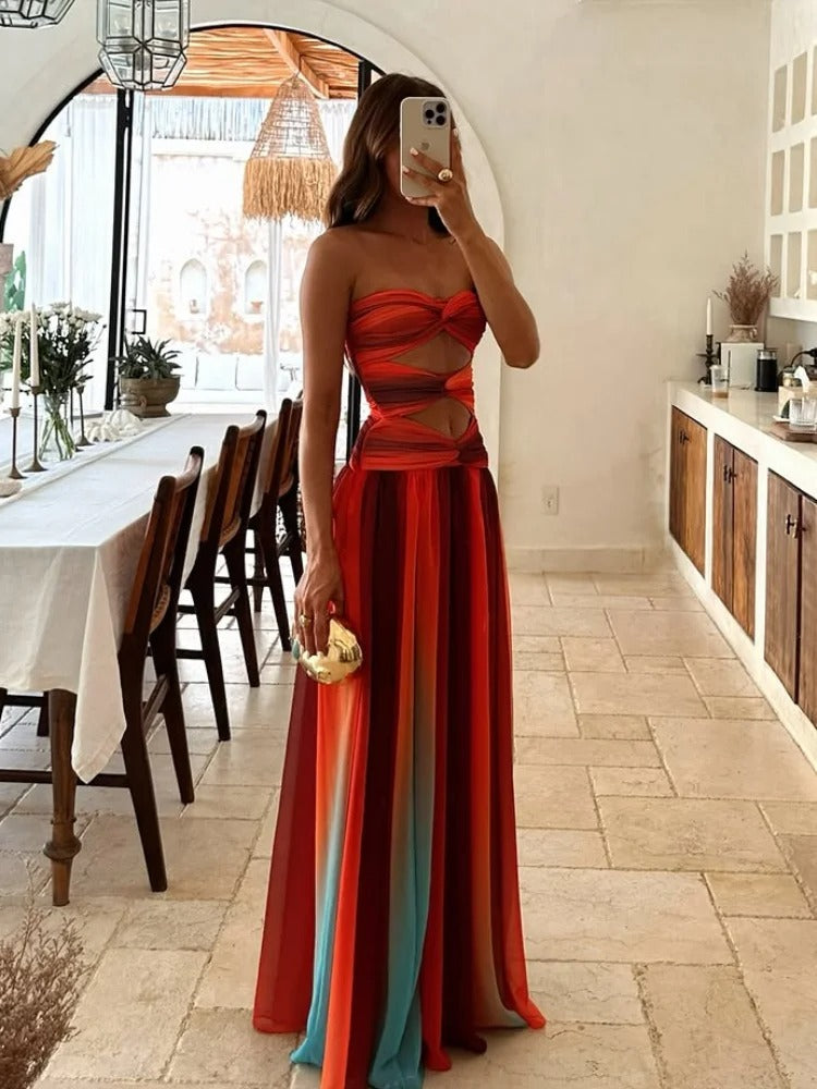 Women's Sleeveless Hollow-Out Summer Dress | Maxi