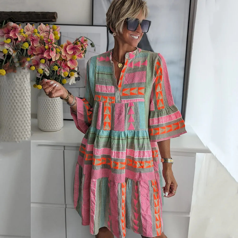 Dominique™ | Elegant Summer Midi Dress