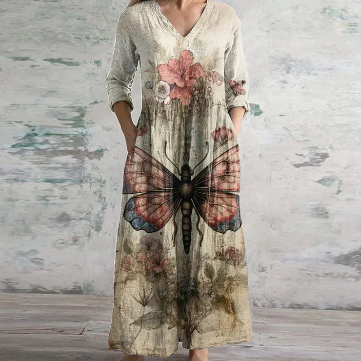 Kristen | Colorful Patchwork Floral Dress