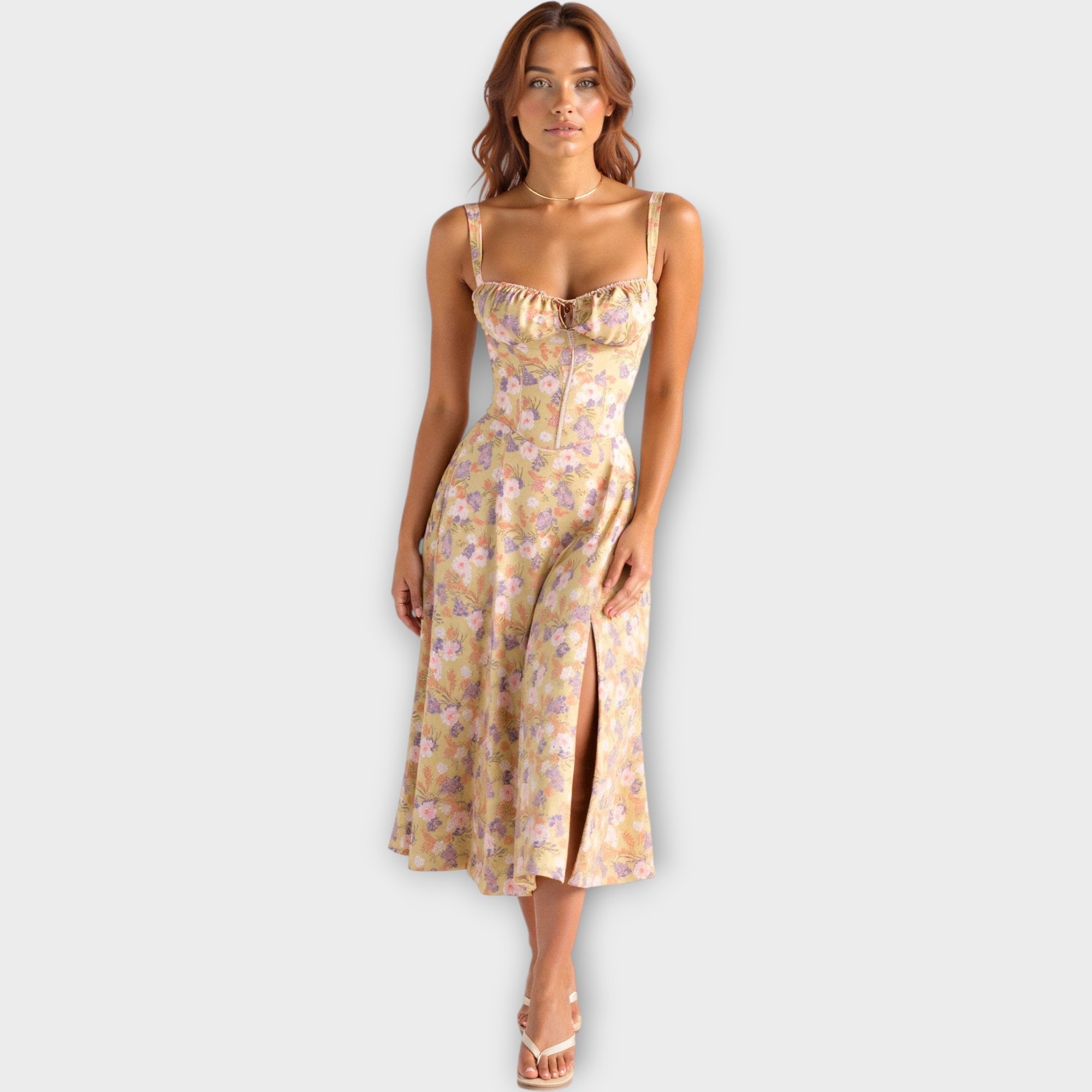 Midi Dress with Corset