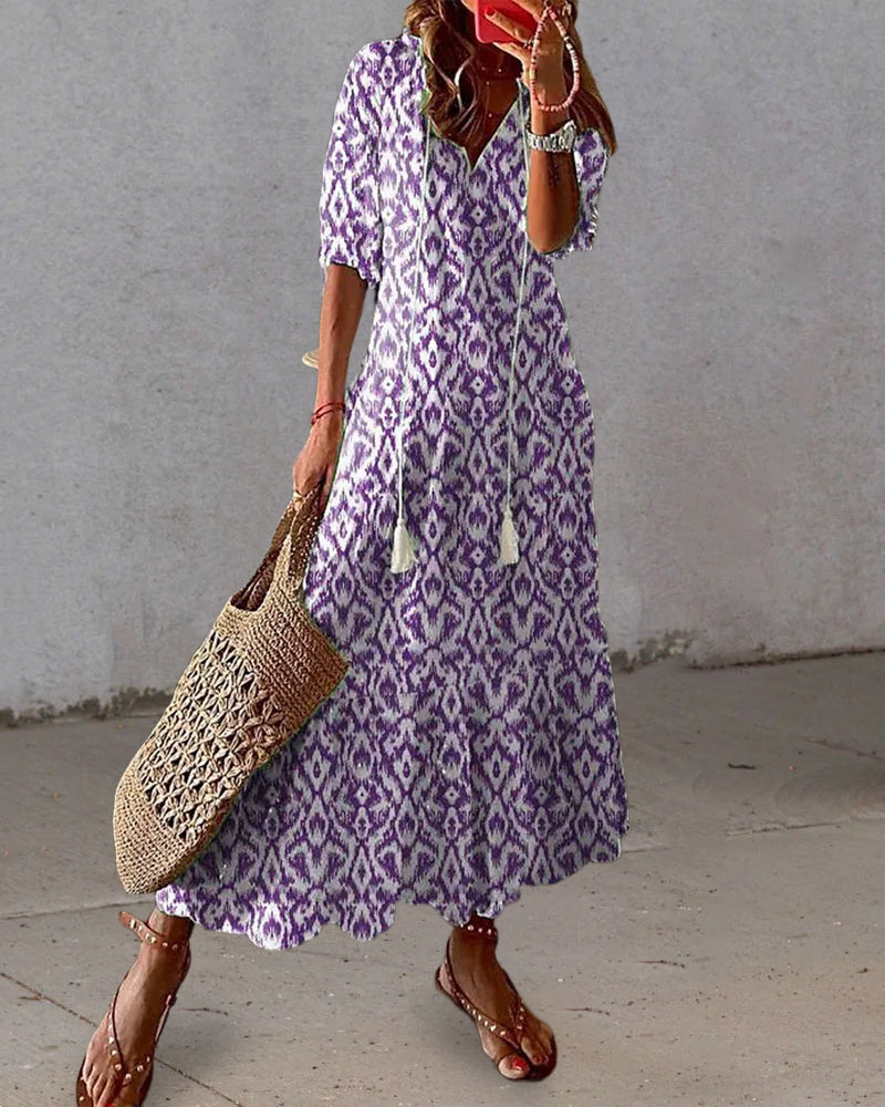 Women's Half Sleeve Boho Dress | Maxi