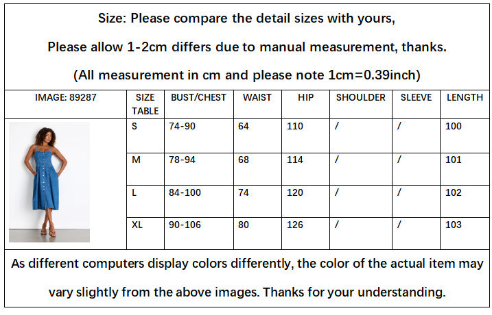 Retro V-neck cardigan denim suspender dress