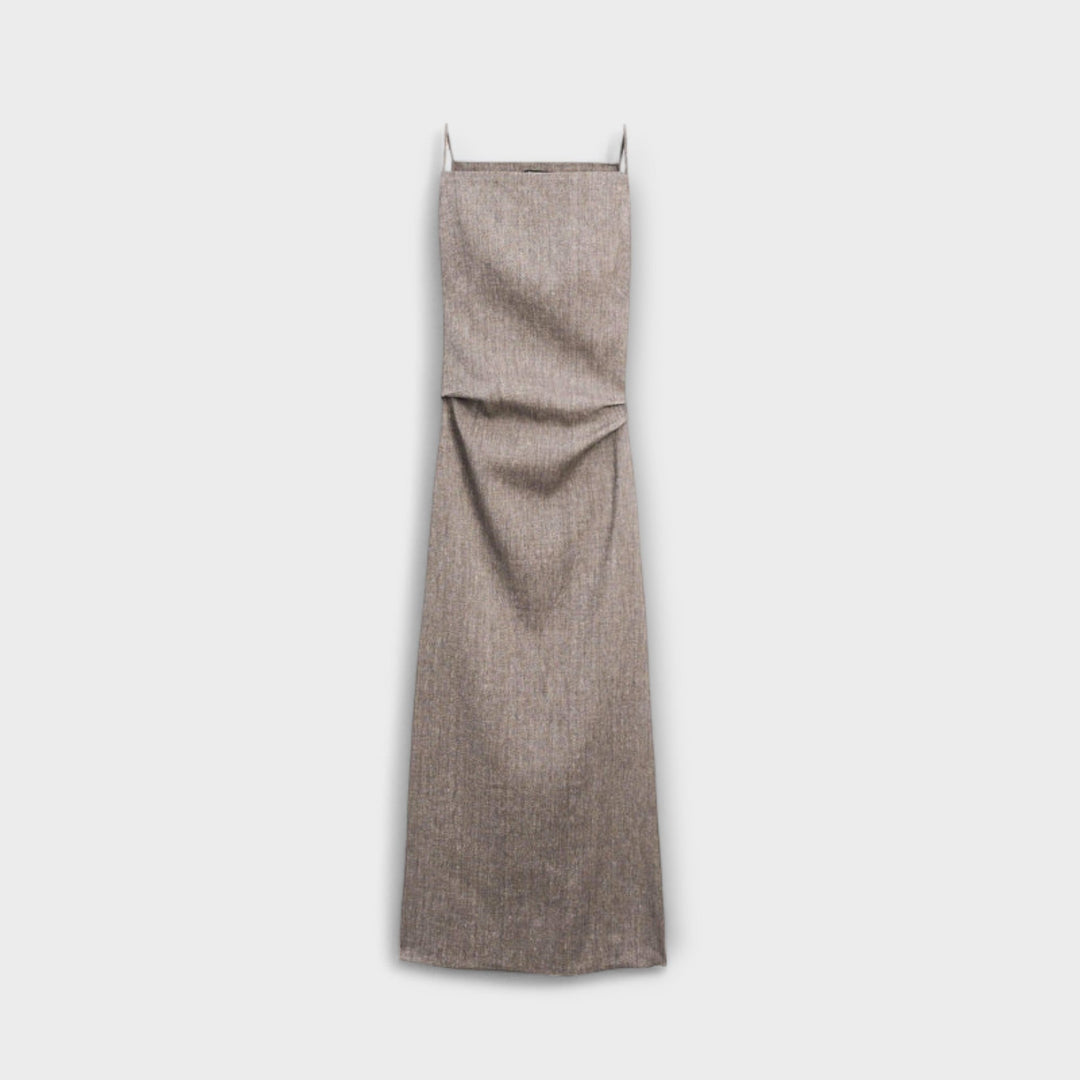 Flowing Maxi Dress Made of Linen Blend