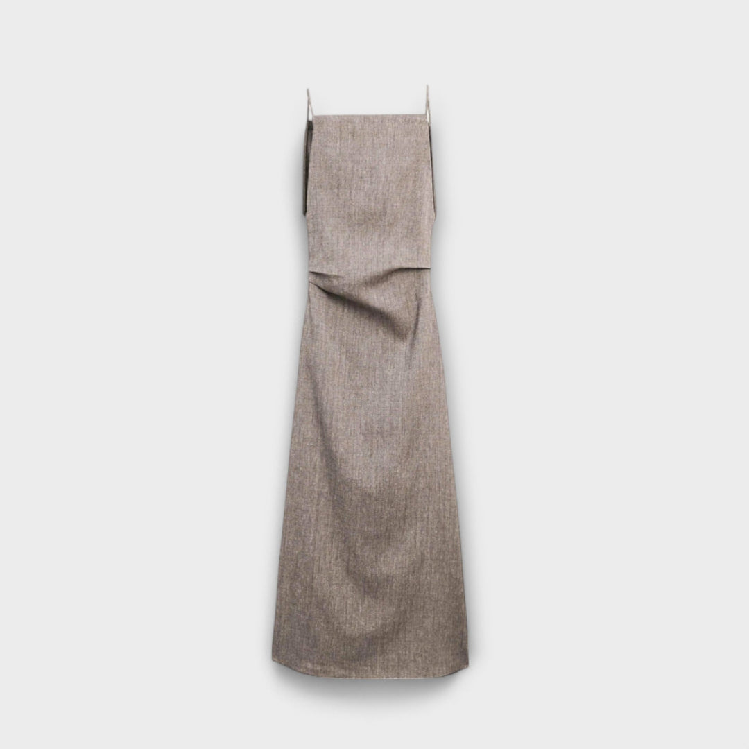 Flowing Maxi Dress Made of Linen Blend