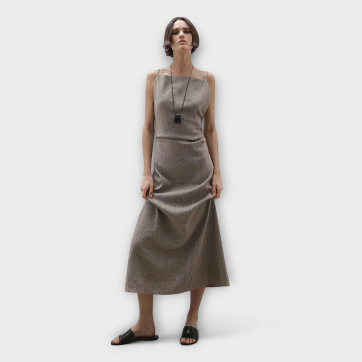 Flowing Maxi Dress Made of Linen Blend