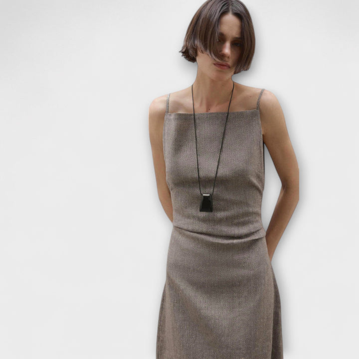 Flowing Maxi Dress Made of Linen Blend