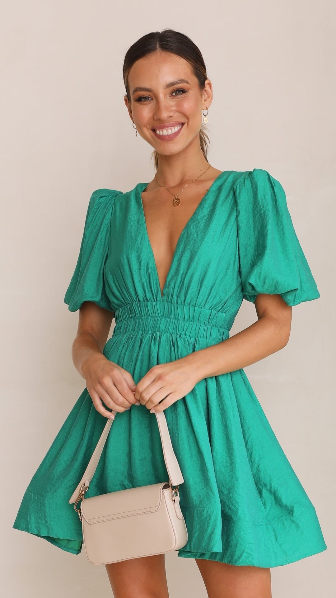 Katie | Women’s Spring Puff Sleeve Mini Dress