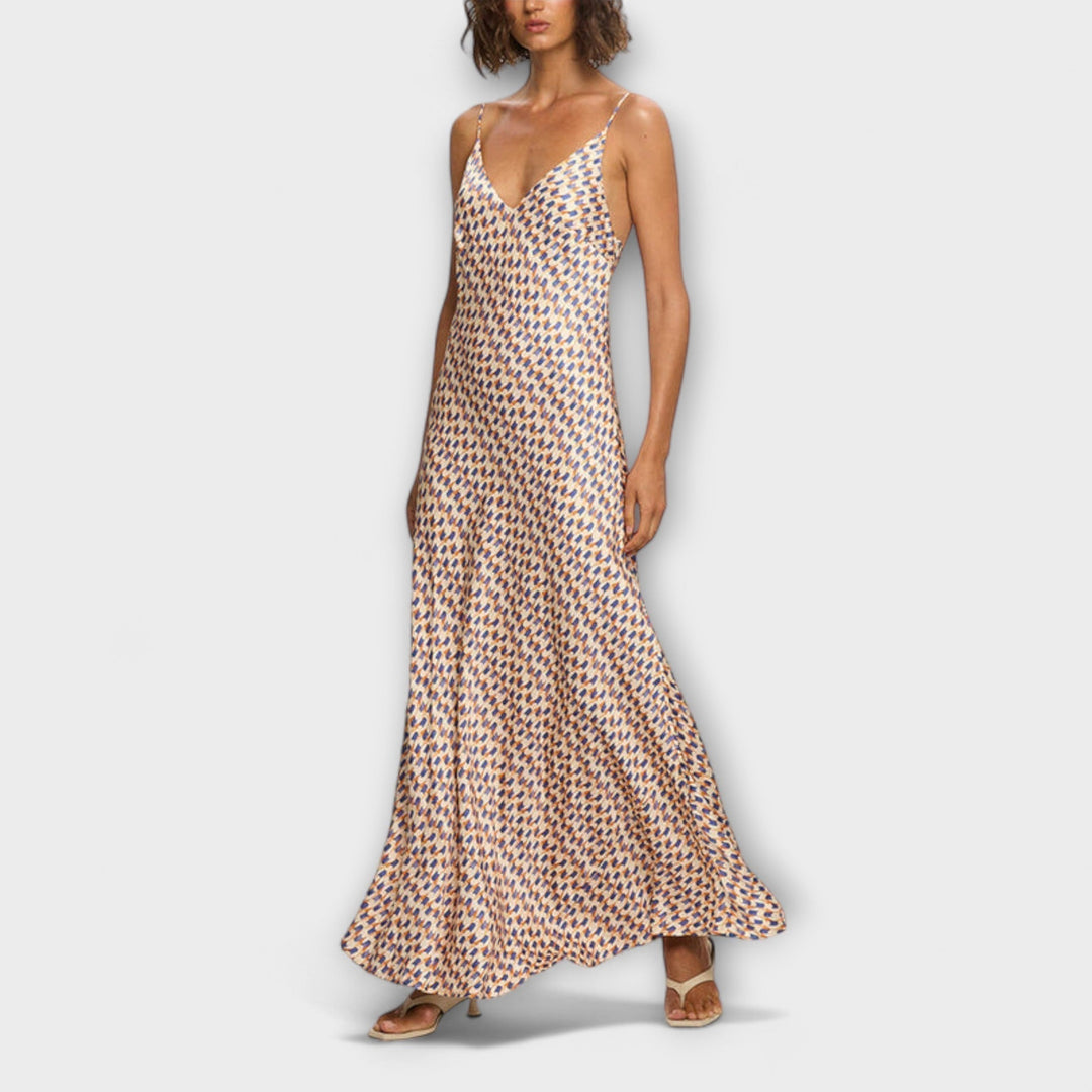 Stylish Geometric Print Maxi Dress