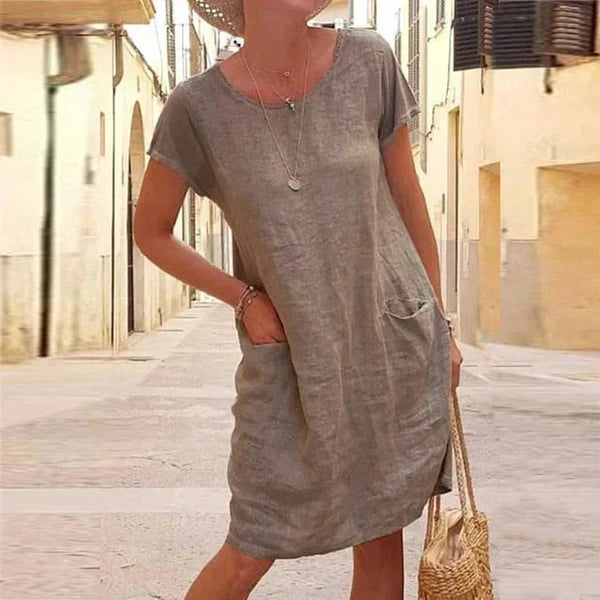 Women's Short Sleeve Dress with Pockets | Mini