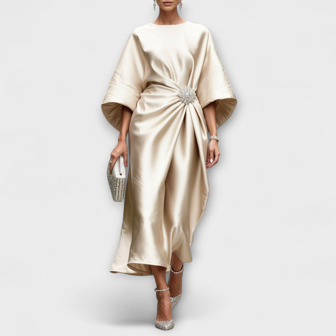 Luxe Shimmer Satin Maxi Dress