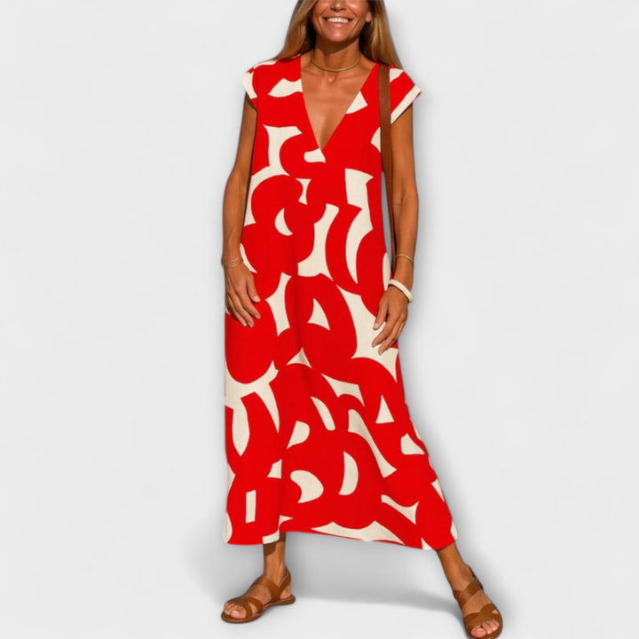 Lightweight Dress with V-Neck