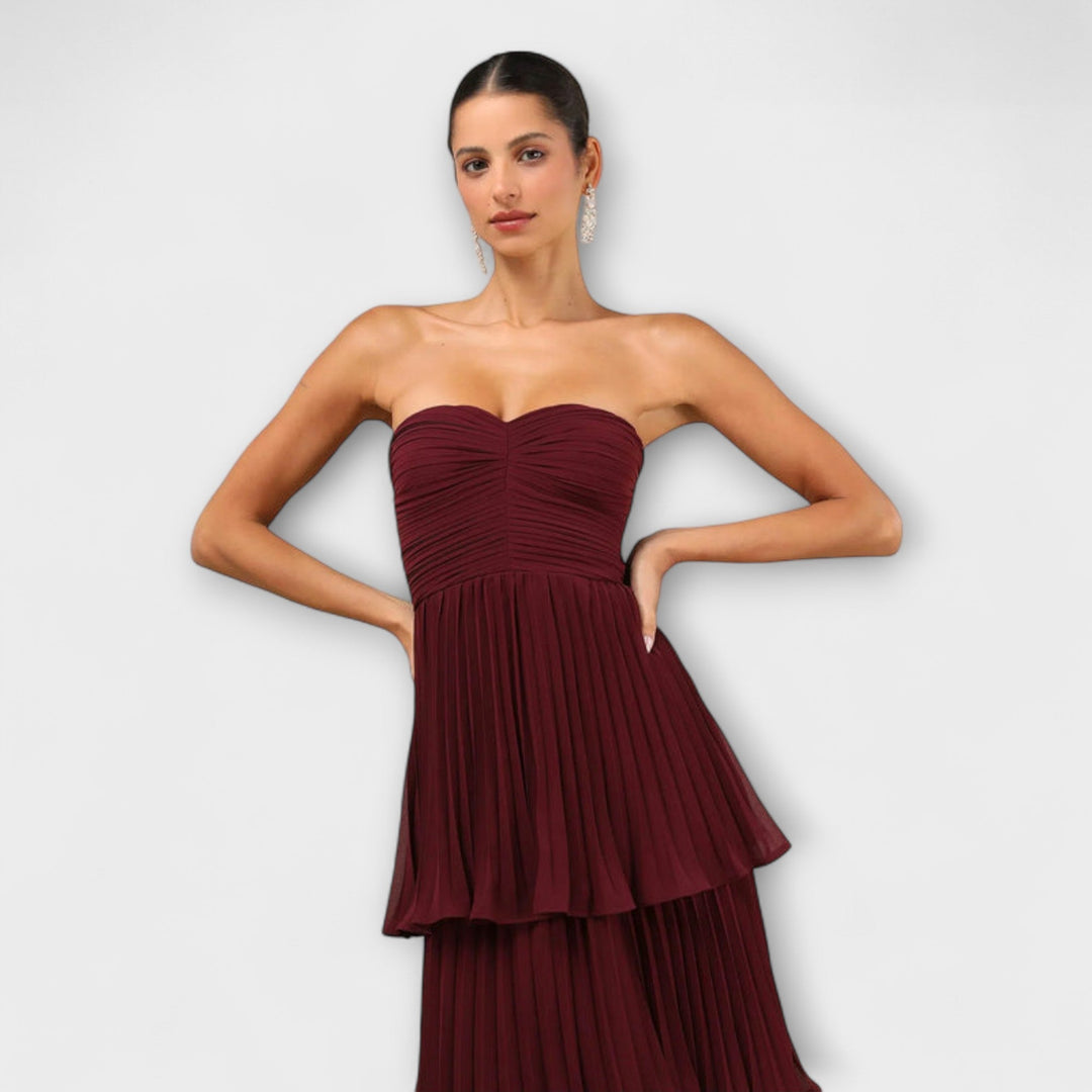 Strapless Layered Maxi Dress