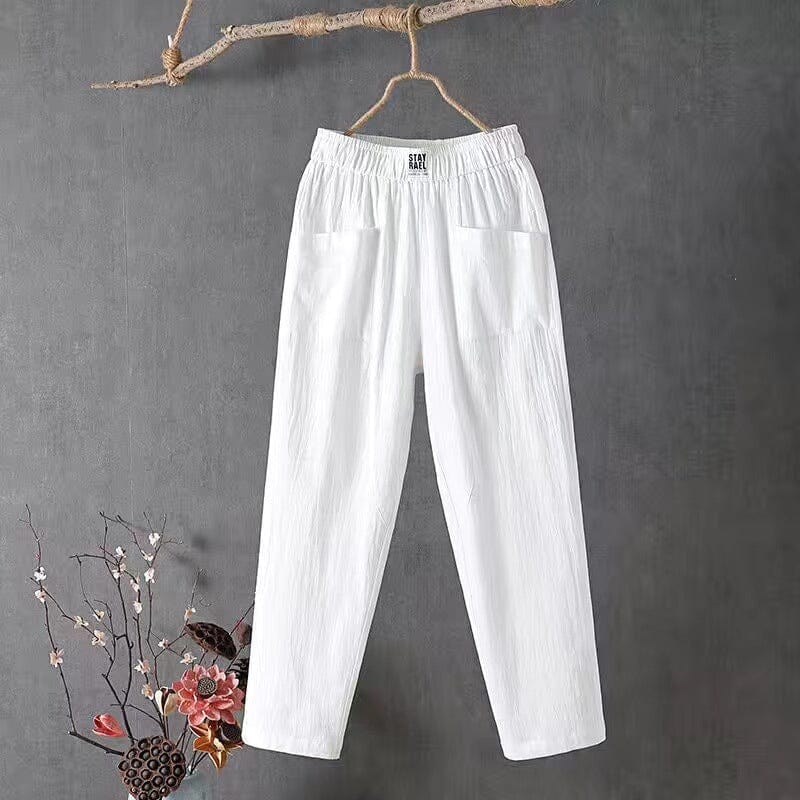 Women's Elastic Waist Pants with Pockets | Wide Leg