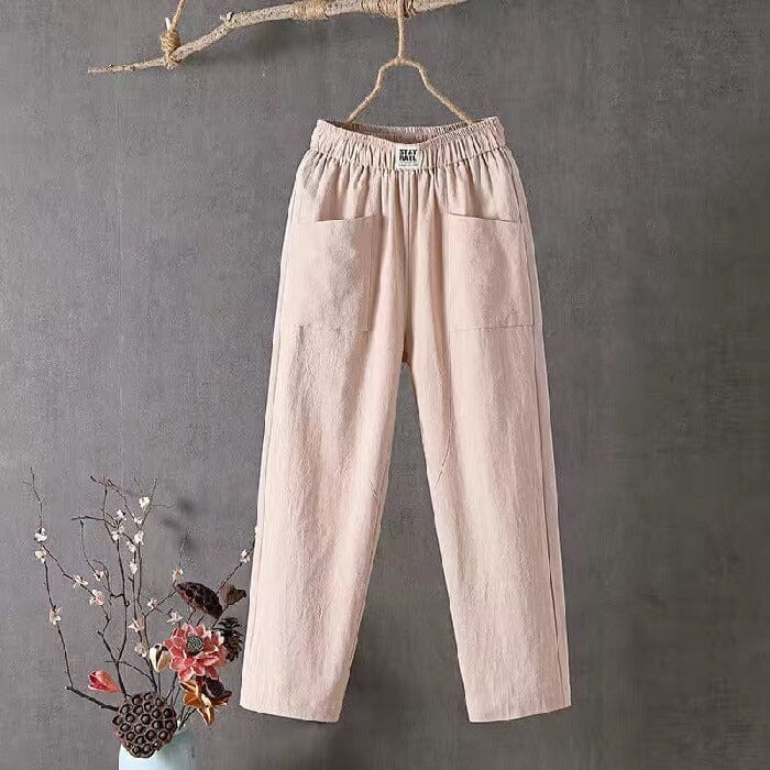 Women's Elastic Waist Pants with Pockets | Wide Leg
