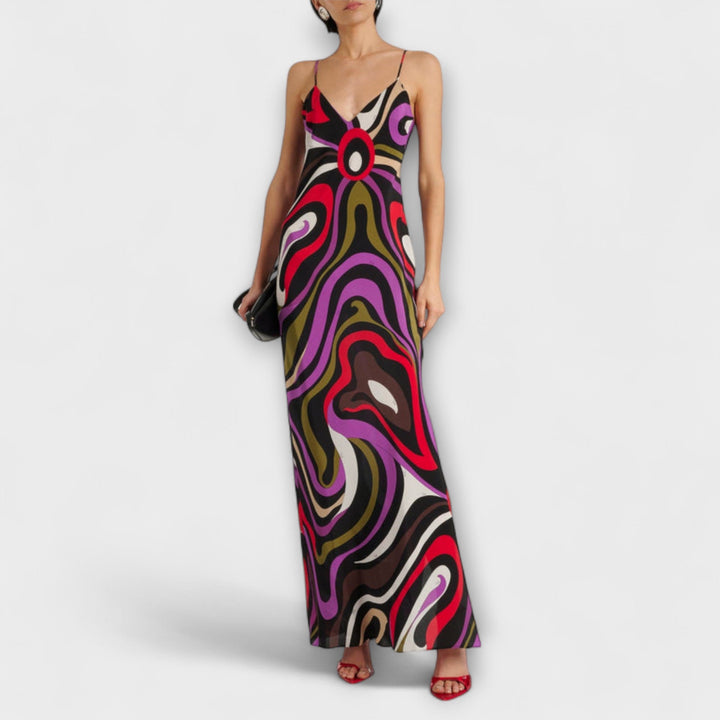 Maxi Dress in Marble Print