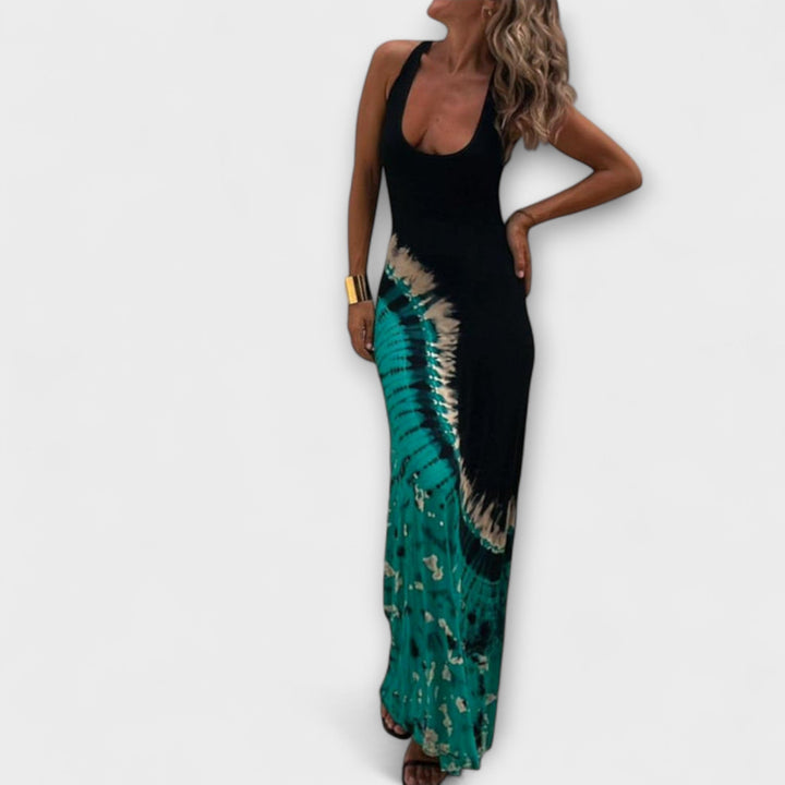 Maxi Dress with Starry Sky Tie-Dye