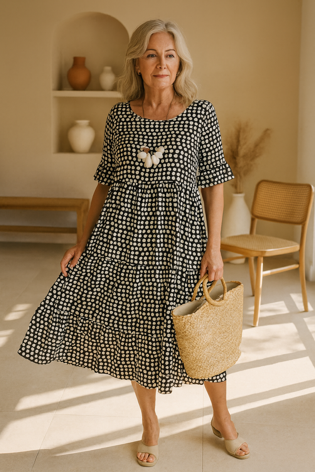 Zara | Short Sleeve Midi Dress