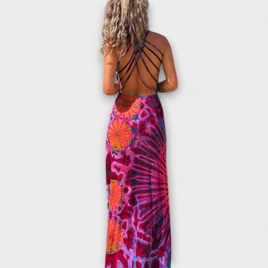 La Bamba Tie-Dye Print Maxi Dress