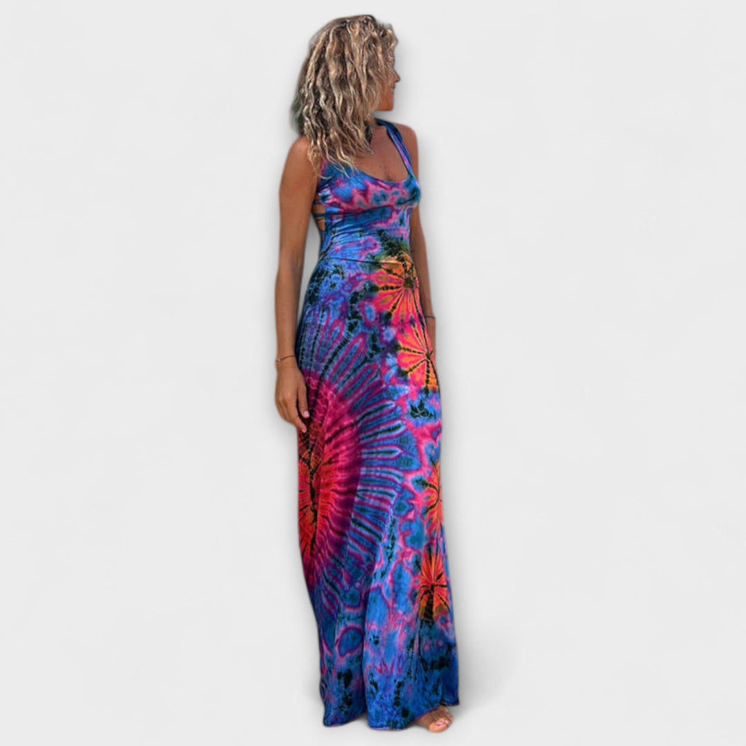 La Bamba Tie-Dye Print Maxi Dress