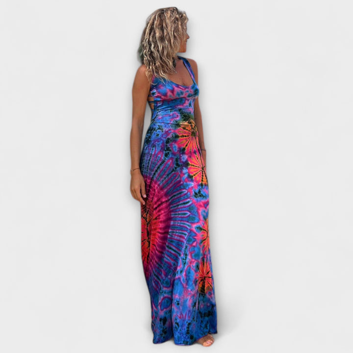 La Bamba Tie-Dye Print Maxi Dress