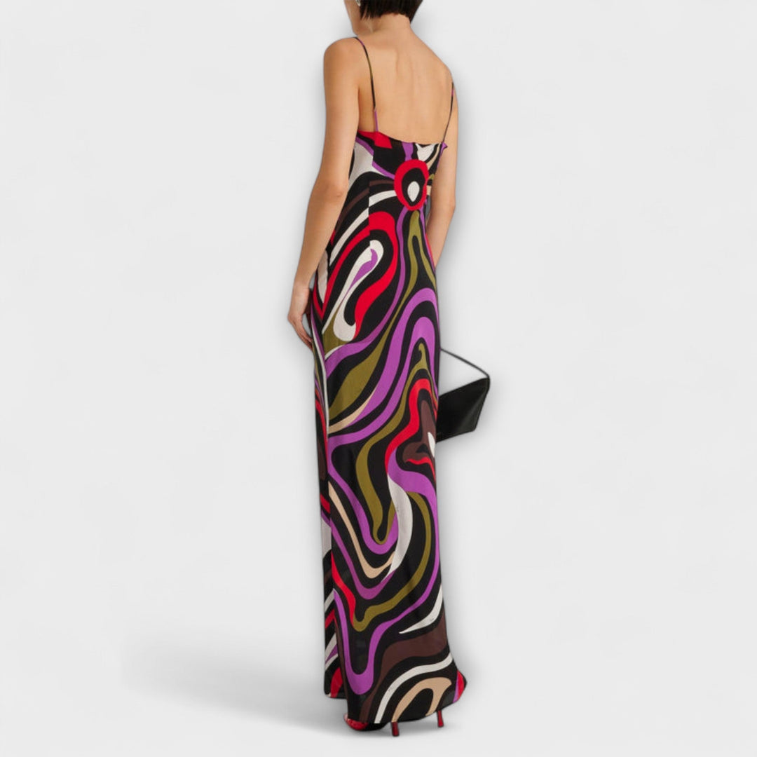 Maxi Dress in Marble Print