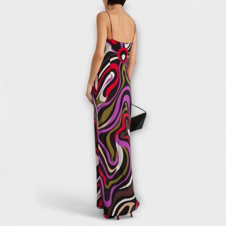 Maxi Dress in Marble Print