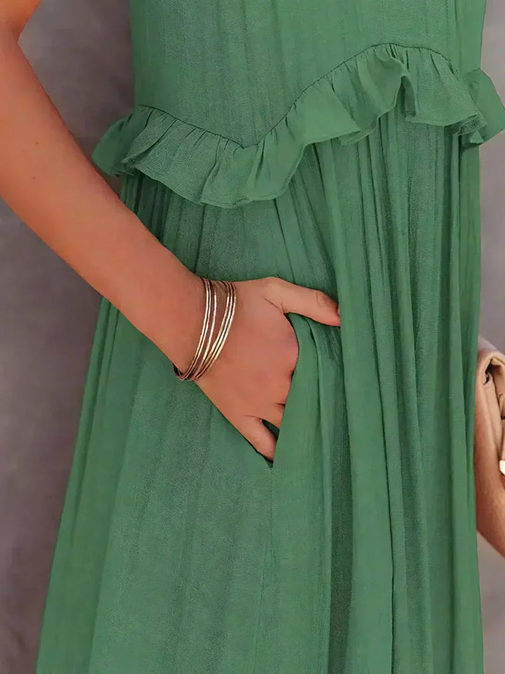 Women's Halter Summer Dress with Ruffles | Maxi