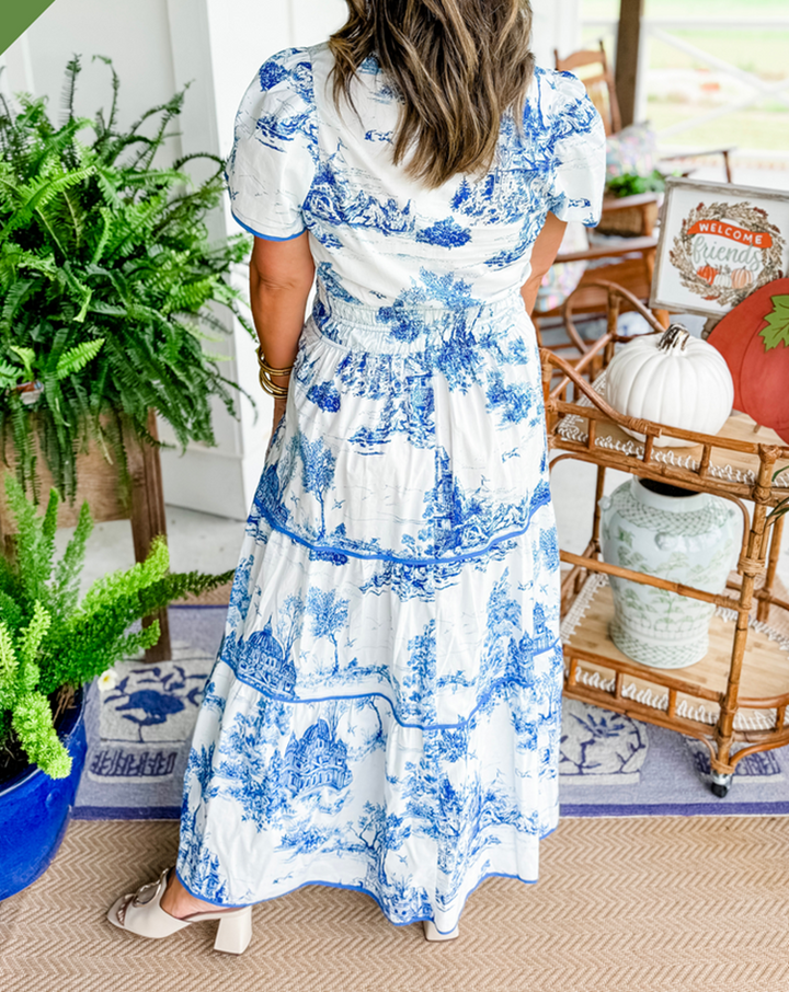 Women’s Tiered Vintage Print Dress | Maxi