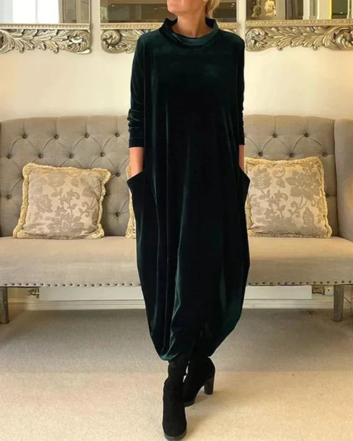 Soft Draped Winter Maxi Dress