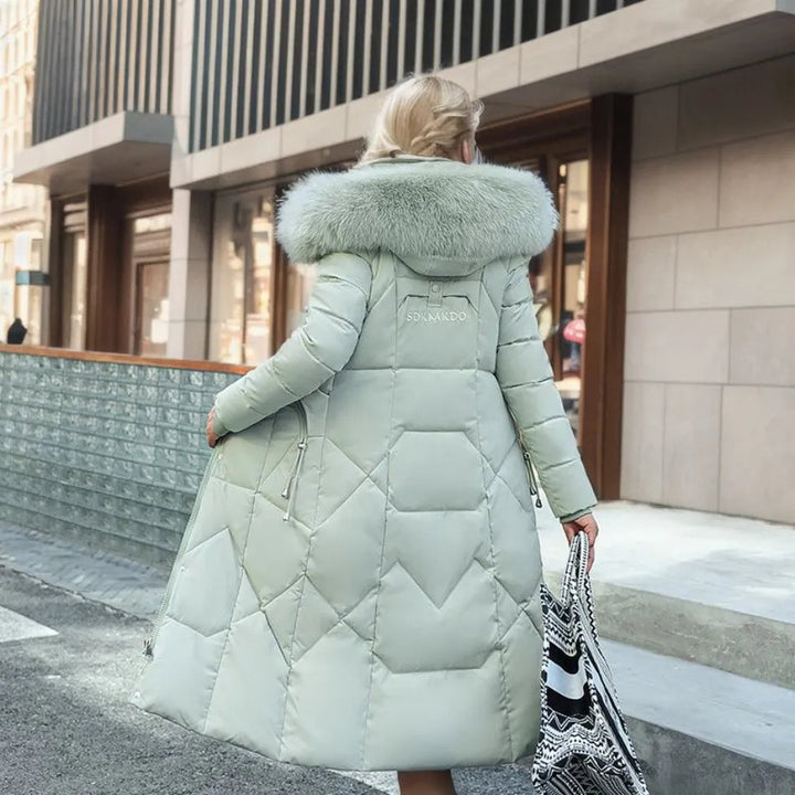 Hannah | Women’s Winter Quilted Coat with Hood Trim