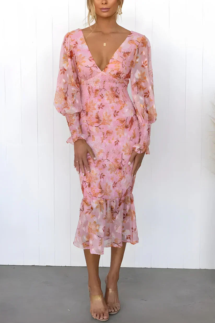 Jessica | Stylish Floral Puff Sleeve Dress
