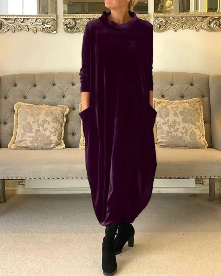 Elspeth | Relaxed Draped Winter Maxi Dress