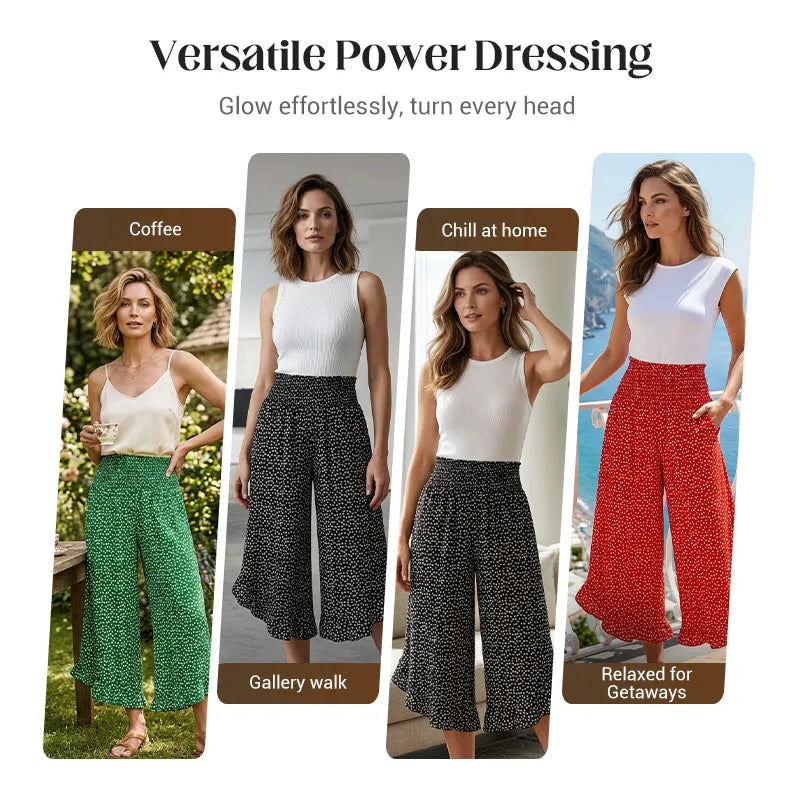 Women’s Flowy High Waist Wide-Leg Pants – Slimming, Comfy & Chic