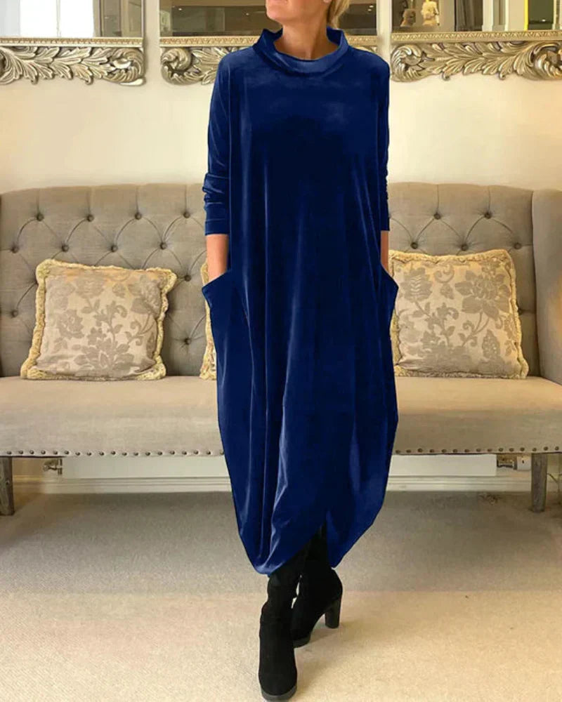 Elspeth | Relaxed Draped Winter Maxi Dress