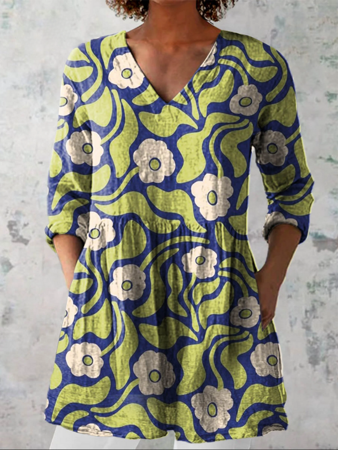 Galina | Long V-Neck Shirt