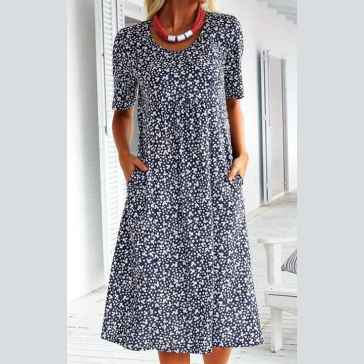 Amara | Stylish Floral Print Midi Dress