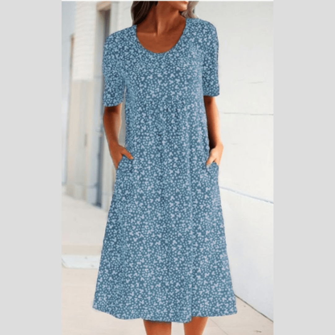 Odalys | Stylish Floral Print Midi Dress