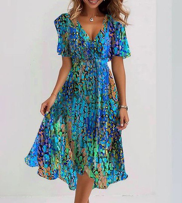 Breezy Blue Midi Dress
