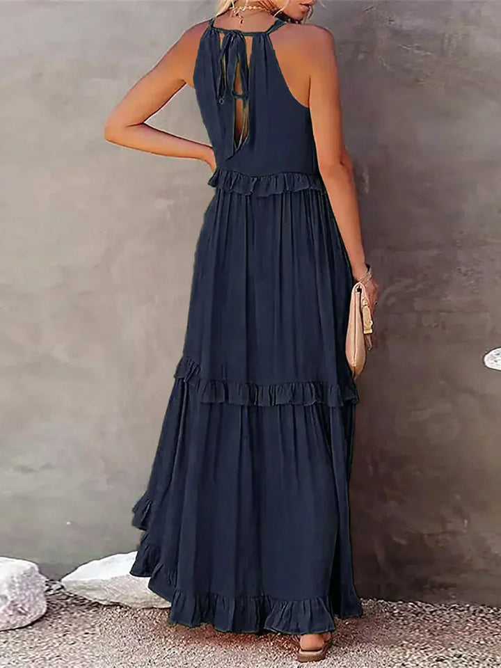 Women's Halter Summer Dress with Ruffles | Maxi