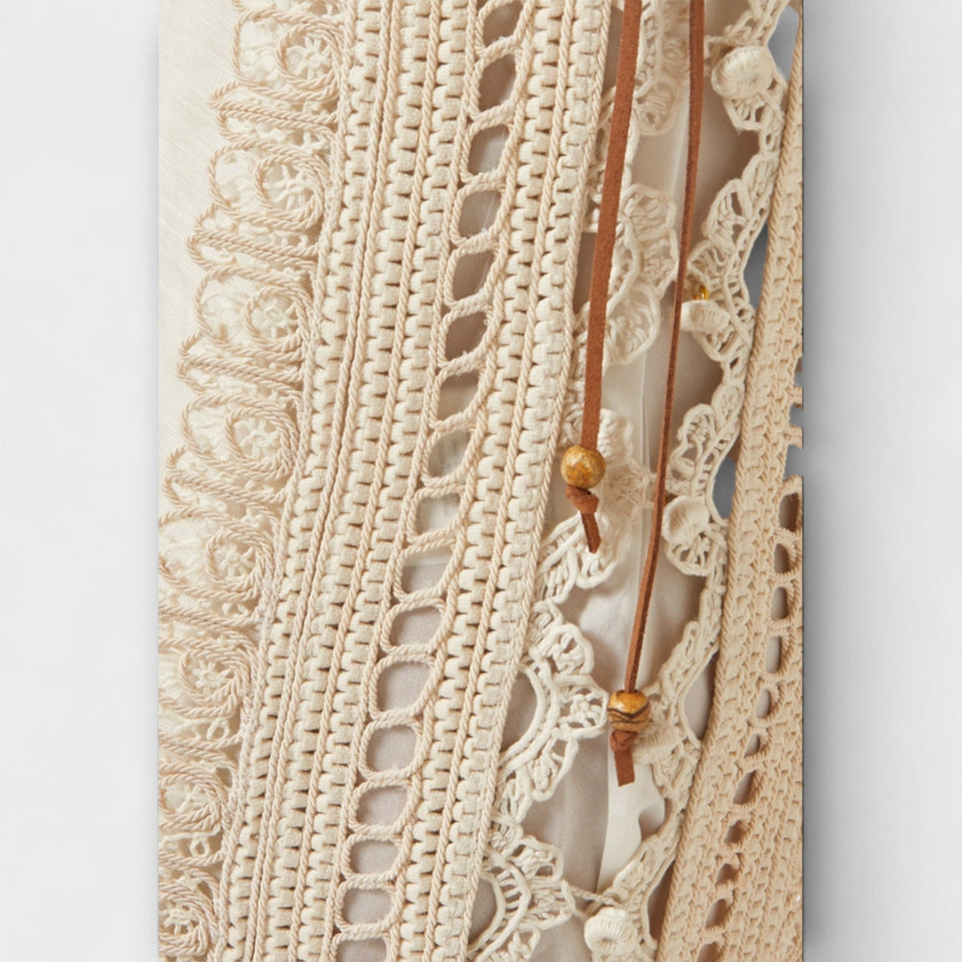 Woven Hollow Organza Maxi Dress