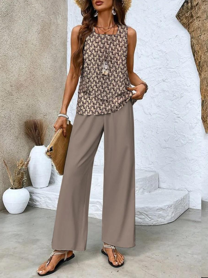 Alba | Stylish Floral Top and Trouser Set