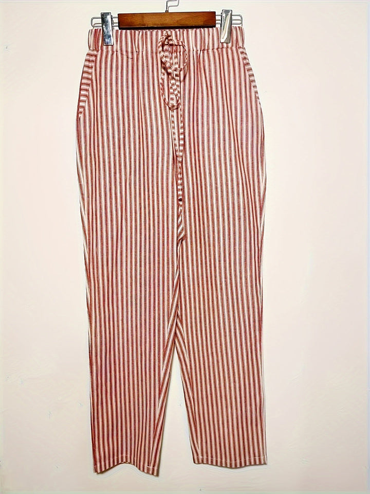 Women's Loose Fit Casual Pants | Striped