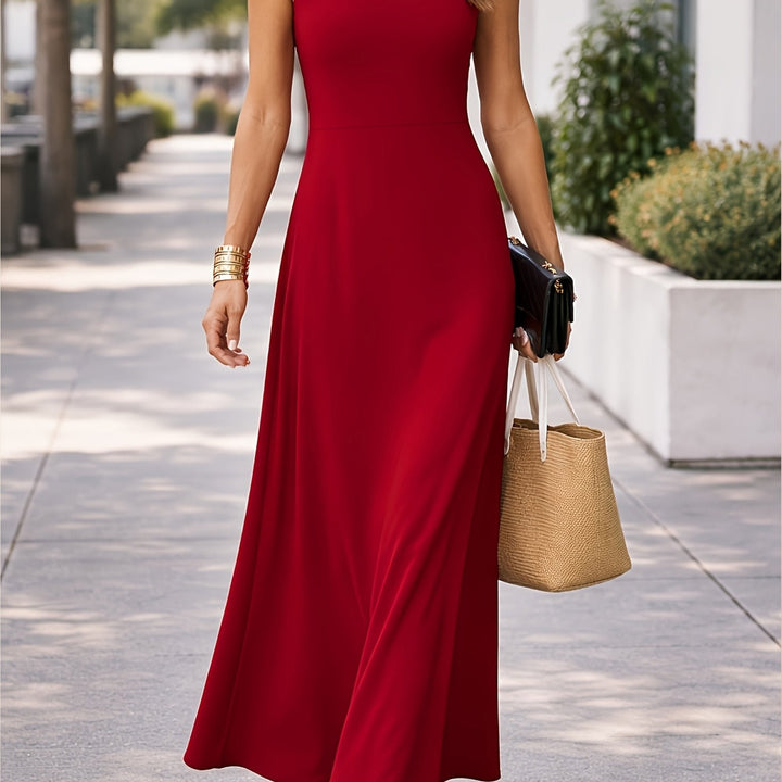 Women's Maxi Round Neck Sleeveless Dress