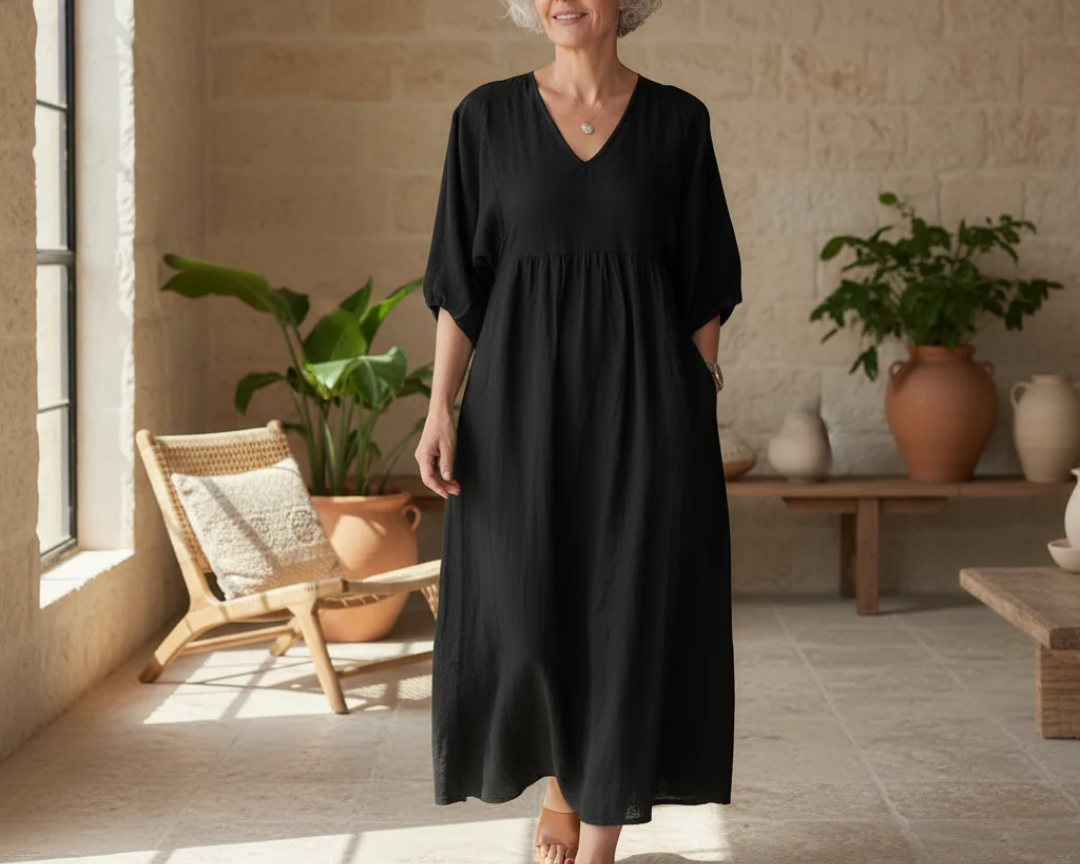 Women's Casual Dress with Pockets | Midi