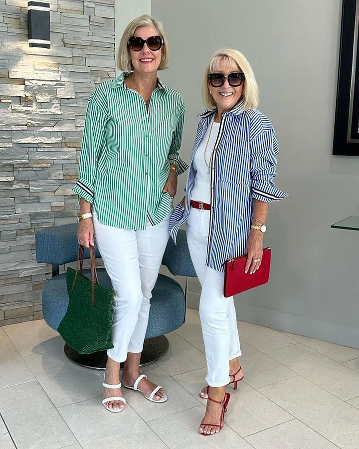 Women's Classic Striped Collared Shirt | Button Down
