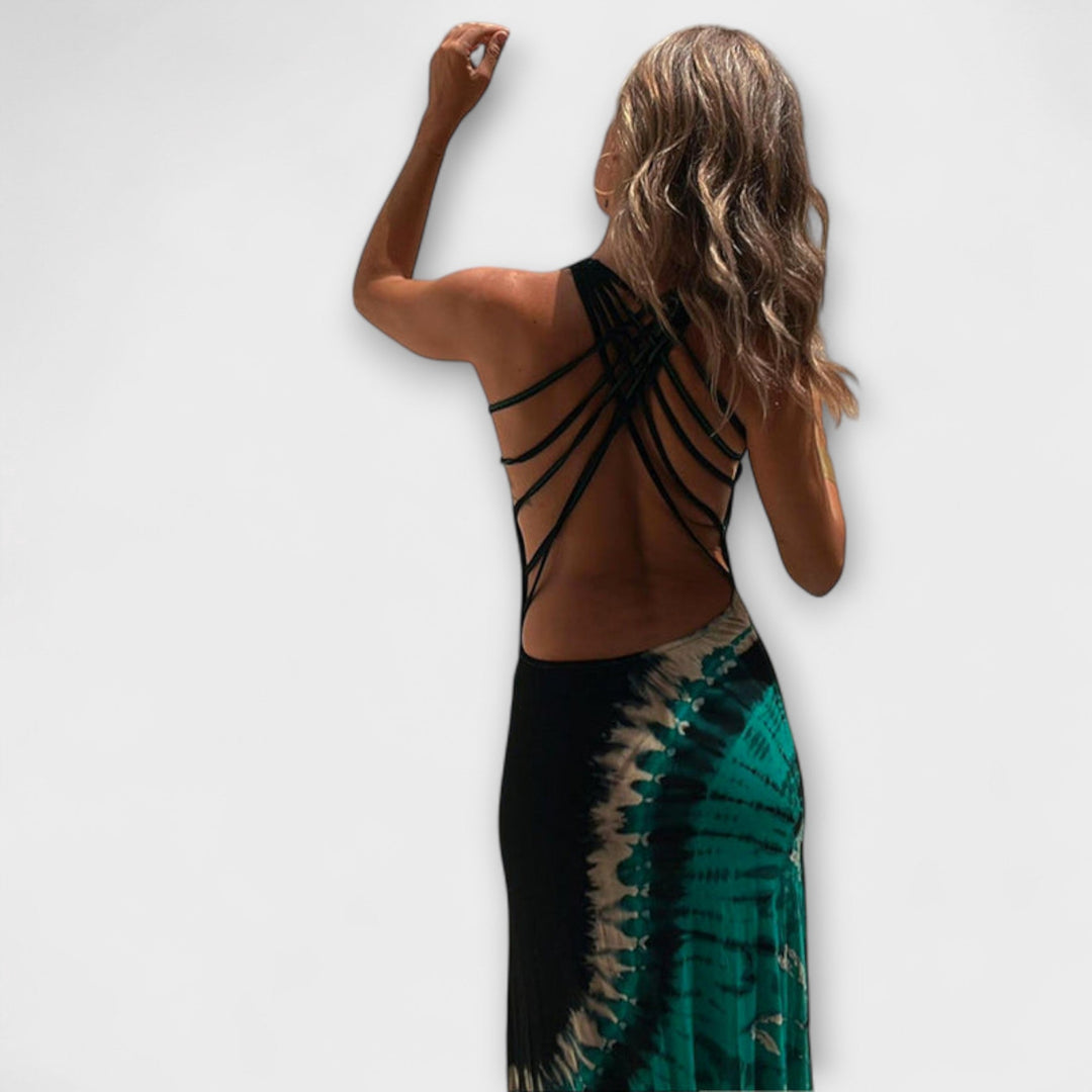 Maxi Dress with Starry Sky Tie-Dye